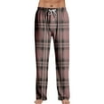 thumbnail image 1 of CharmCyan Men's Plaid Lounge Pants Soft Lightweight Drawstring Waist Comfortable Relaxed Fit Pajama Bottoms for All Pink L, 1 of 1