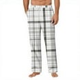 thumbnail image 1 of CharmCyan Men's Plaid Lounge Pants Soft Lightweight Pajama Bottoms Adjustable Drawstring Waist Relaxed Fit Sleepwear Trousers with Pockets White 2XL, 1 of 1