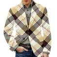 thumbnail image 1 of CharmCyan Men's Printed Corduroy Warm Pocket Suit Jacket Cardigan Men's Casual Suit Beige L, 1 of 2