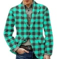thumbnail image 1 of CharmCyan Men's Printed Corduroy Warm Pocket Suit Jacket Cardigan Men's Casual Suit Cyan M, 1 of 2