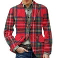 thumbnail image 1 of CharmCyan Men's Printed Corduroy Warm Pocket Suit Jacket Cardigan Men's Casual Suit Red M, 1 of 2
