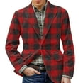 thumbnail image 1 of CharmCyan Men's Printed Corduroy Warm Pocket Suit Jacket Cardigan Men's Casual Suit Wine XL, 1 of 2