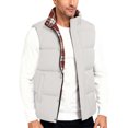 thumbnail image 1 of CharmCyan Men's Quilted Vest With Stand Collar Winter Casual Sleeveless Jacket With Pockets Thick Coat Gilet For Outdoor White XL, 1 of 5