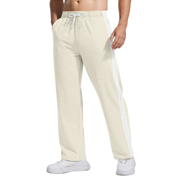 CharmCyan Men's Relaxed-Fit Casual Sweatpants With Stretch Waistband And Drawstring Yoga Pants Khaki M
