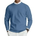 thumbnail image 1 of CharmCyan Men's Round Neck Long Sleeve Ribbed Knit Pullover Blue 2XL, 1 of 2