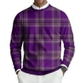 thumbnail image 1 of CharmCyan Men's Round Neck Long Sleeve Ribbed Knit Pullover Dark Purple L, 1 of 6