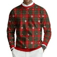 thumbnail image 1 of CharmCyan Men's Round Neck Long Sleeve Ribbed Knit Pullover Deep Red XL, 1 of 2