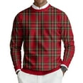 thumbnail image 1 of CharmCyan Men's Round Neck Long Sleeve Ribbed Knit Pullover Wine 2XL, 1 of 2