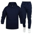 thumbnail image 1 of CharmCyan Men’s White Hoodie and Sweatpants Set, Soft Fleece Tracksuit, Casual Athletic Loungewear for Outdoor and Indoor Use Dark Blue L, 1 of 2