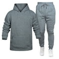 thumbnail image 1 of CharmCyan Men’s White Hoodie and Sweatpants Set, Soft Fleece Tracksuit, Casual Athletic Loungewear for Outdoor and Indoor Use Dark Gray 3XL, 1 of 2