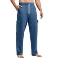 thumbnail image 1 of CharmCyan Mens Casual Lounge Pants with Pockets Elastic Waistband Relaxed Fit Soft Lightweight Trousers for Home or Gym Wear Blue L, 1 of 2