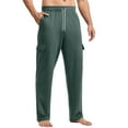 thumbnail image 1 of CharmCyan Mens Casual Lounge Pants with Pockets Elastic Waistband Relaxed Fit Soft Lightweight Trousers for Home or Gym Wear Green L, 1 of 2