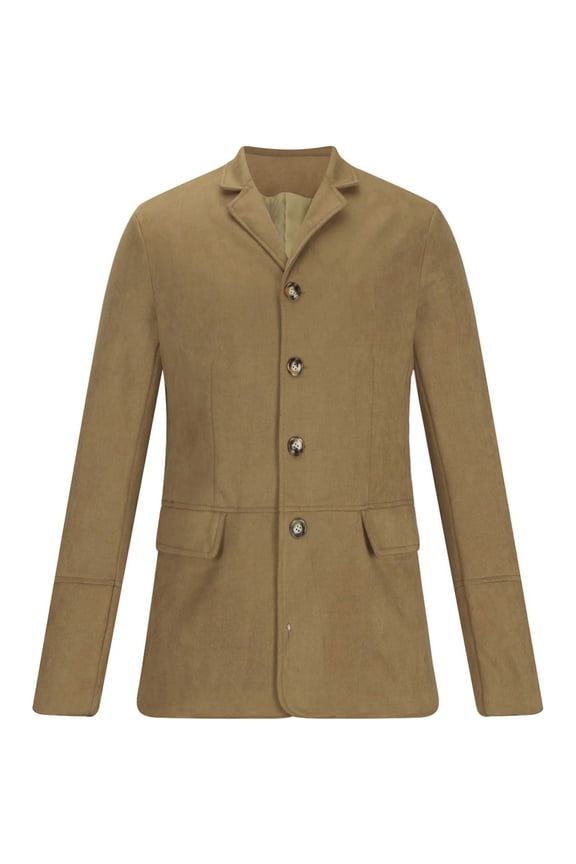 Mens Classic Single Breasted Blazer Jacket with Notched Lapel and Button Closure Suitable for Formal or Casual Occasions Brown 3XL