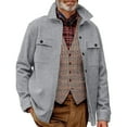 thumbnail image 1 of CharmCyan Mens Classic Wool Blend Shirt Jacket with Button Down Front and Chest Pockets for Outdoor and Casual Wear Light Gray XL, 1 of 1