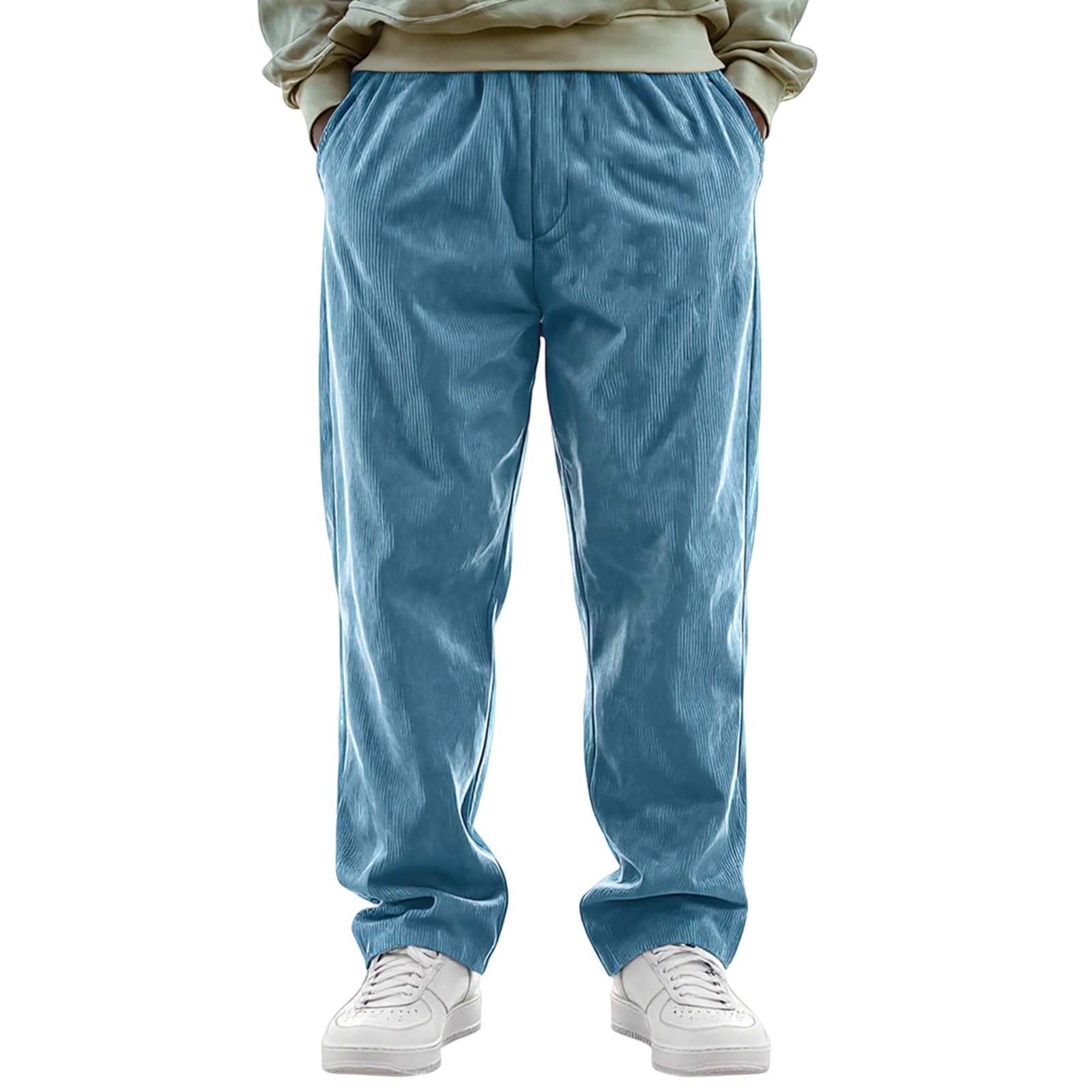 Men's Blue Relaxed Fit Elasticated Waist with Drawstring Jeans