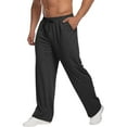 thumbnail image 1 of CharmCyan Mens Drawstring Waist Loose Fit Lounge Pants Comfortable Lightweight Pajama Bottoms with Pockets for Home Sleepwear Dark Gray M, 1 of 2