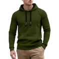 thumbnail image 1 of CharmCyan Mens Lightweight Hooded Pullover Sweatshirt Long Sleeve Casual Drawstring Hoodie Soft Knitwear Top Army Green L, 1 of 2