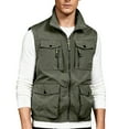 thumbnail image 1 of CharmCyan Mens Outdoor Athletic Vest Fishing Travel Lightweight Sleeveless Jackets Photographer Work Vest With Multi Pockets Army Green L, 1 of 5