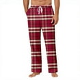 thumbnail image 1 of CharmCyan Mens Plaid Lounge Pants Soft Lightweight Pajama Bottoms with Adjustable Drawstring Waist and Deep Side Pockets for Comfort Red M, 1 of 1