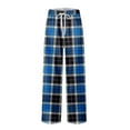 thumbnail image 1 of CharmCyan Mens Plaid Pajama Pants Soft Flannel Lounge Sleepwear Elastic Waistband Drawstring Loose Fit Trousers Relaxed Homewear Blue L, 1 of 2