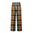 thumbnail image 1 of CharmCyan Mens Plaid Pajama Pants Soft Flannel Lounge Sleepwear Elastic Waistband Drawstring Loose Fit Trousers Relaxed Homewear Brown M, 1 of 2
