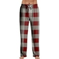 thumbnail image 1 of CharmCyan Mens Plaid Pajama Pants Soft Lightweight Lounge Sleepwear Bottoms Adjustable Drawstring Waist Comfortable Fit Nightwear Wine S, 1 of 1
