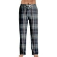 thumbnail image 1 of CharmCyan Mens Plaid Pajama Pants Soft Lightweight Sleepwear Lounge Pants with Adjustable Drawstring Waist for Comfort Fit Navy 2XL, 1 of 1
