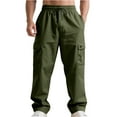 thumbnail image 1 of CharmCyan Mens Relaxed Fit Cargo Pants with Drawstring Waist Multiple Pockets Lightweight Breathable Outdoor Trousers for Daily Wear Hiking Work Army Green M, 1 of 2