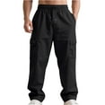 thumbnail image 1 of CharmCyan Mens Relaxed Fit Cargo Pants with Drawstring Waist Multiple Pockets Lightweight Breathable Outdoor Trousers for Daily Wear Hiking Work Black 2XL, 1 of 2