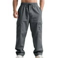 thumbnail image 1 of CharmCyan Mens Relaxed Fit Cargo Pants with Drawstring Waist Multiple Pockets Lightweight Breathable Outdoor Trousers for Daily Wear Hiking Work Dark Gray L, 1 of 2