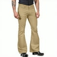 thumbnail image 1 of CharmCyan Mens Retro Flared Jeans Classic Fit Stretch Denim Bell Bottoms Casual Trousers for Everyday Comfort and Style Khaki 2XL, 1 of 1