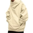 thumbnail image 1 of CharmCyan Oversized Pullover Hoodie for Men and Women with Large Front Pocket Soft Fleece Lined Sweatshirt for Everyday Comfort and Warmth Beige L, 1 of 2