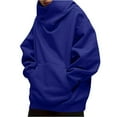 thumbnail image 1 of CharmCyan Oversized Pullover Hoodie for Men and Women with Large Front Pocket Soft Fleece Lined Sweatshirt for Everyday Comfort and Warmth Blue L, 1 of 2