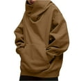 thumbnail image 1 of CharmCyan Oversized Pullover Hoodie for Men and Women with Large Front Pocket Soft Fleece Lined Sweatshirt for Everyday Comfort and Warmth Brown M, 1 of 2
