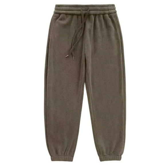CharmCyan Unisex Fleece Sweatpants with Elastic Waistband and Adjustable Drawstring Relaxed Fit Joggers for Everyday Wear Brown L