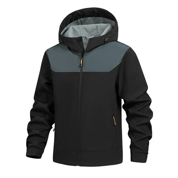 CharmCyan Waterproof Softshell Jacket for Men Outdoor Windproof Lightweight Hooded Raincoat Hiking Camping Travel Workwear Black D XL