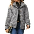 thumbnail image 1 of CharmCyan Women’s Button Down Sherpa Fleece Jacket with Lapel Collar and Long Sleeves for Casual Outdoor and Daily Wear Black XL, 1 of 2