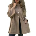 thumbnail image 1 of CharmCyan Women’s Button Front Cape Coat with Stand Collar Long Sleeve Loose Fit Outerwear Poncho Style Jacket for Casual Wear Khaki XL, 1 of 2
