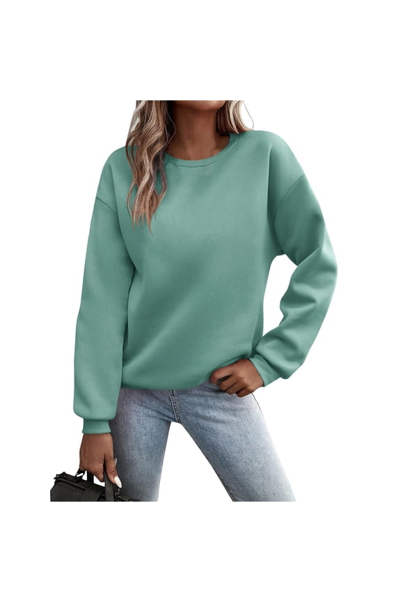 Women's Casual Fashion Floral Print Long Sleeve O-Neck Pullover Top Blouse Army Green L