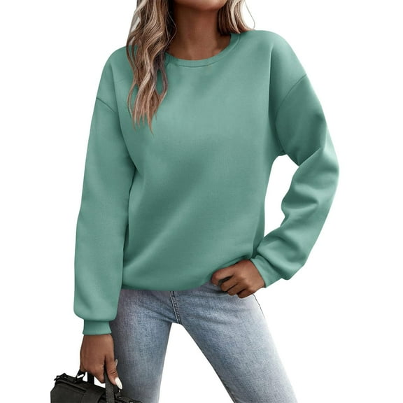 CharmCyan Women's Casual Fashion Floral Print Long Sleeve O-Neck Pullover Top Blouse Army Green S