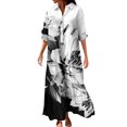 thumbnail image 1 of CharmCyan Women's Casual Loose Fashionable Floral Print Dress Black L, 1 of 6