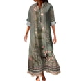 thumbnail image 1 of CharmCyan Women's Casual Loose Fashionable Floral Print Dress Dark Green XL, 1 of 6