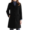 thumbnail image 1 of CharmCyan Women’s Classic Wool Blend Long Sleeve Single Breasted Coat with Notched Lapel Pockets and Tailored Fit for Everyday Wear Black L, 1 of 2
