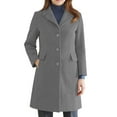 thumbnail image 1 of CharmCyan Women’s Classic Wool Blend Long Sleeve Single Breasted Coat with Notched Lapel Pockets and Tailored Fit for Everyday Wear Gray S, 1 of 2