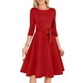 thumbnail image 1 of CharmCyan Women's Cocktail Dresses 3/4 Sleeve Vintage Wedding Guest Dress Red S, 1 of 5