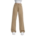 thumbnail image 1 of CharmCyan Women's High Waist Straight Leg Loose Casual Trousers Jeans Khaki XL, 1 of 2
