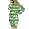 thumbnail image 1 of CharmCyan Women's Round Neck Casual Long Sleeve Plush Dresses Fluorescent Green J XL, 1 of 6