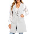 thumbnail image 1 of CharmCyan Women’s Sleeveless Lapel Long Vest Jacket Single Button Front with Pockets for Layered Outfits Casual Office Wear White M, 1 of 2