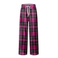 thumbnail image 1 of CharmCyan Womens Plaid Lounge Pants Soft Drawstring Waist Pajama Bottoms Relaxed Fit Sleepwear for Home Casual Comfort Red L, 1 of 2