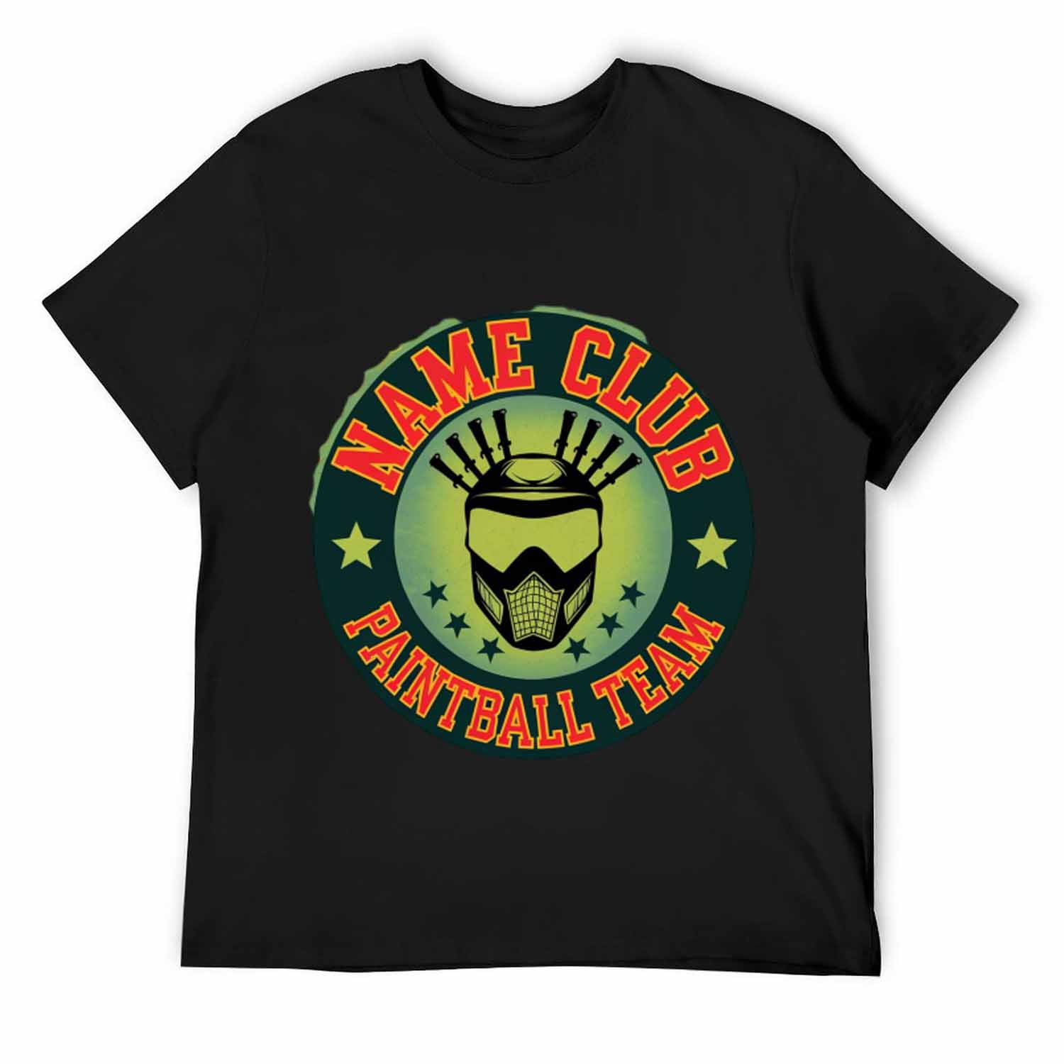 Men Siyah Baskı T-shirt Süper Büyük TShirt paintball oyuncu gömlek i